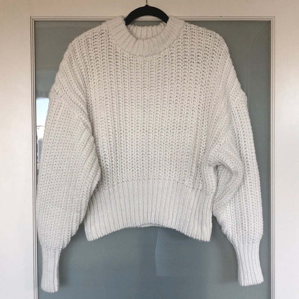 H&M Chunky Knit Oversized Sweater - White